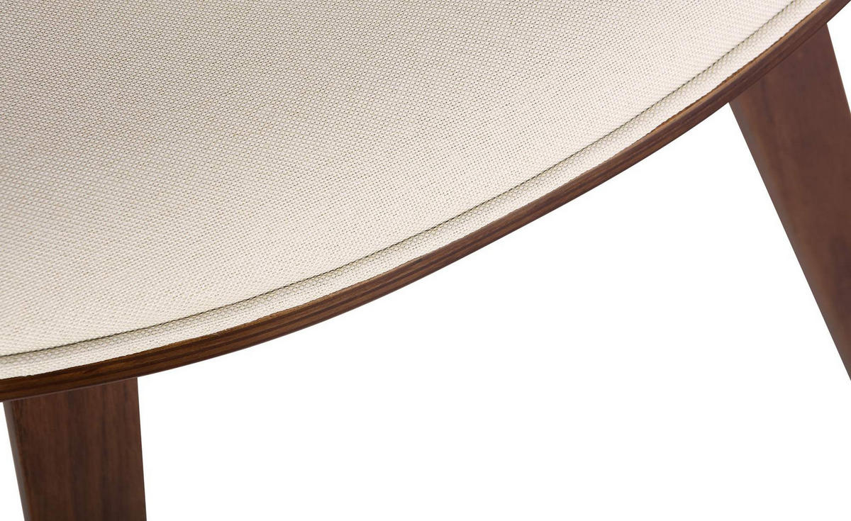 STUHL Stoff Creme - Eukalyptusholzfarben/Creme, Holz/Textil (62/76/52cm) - CLP