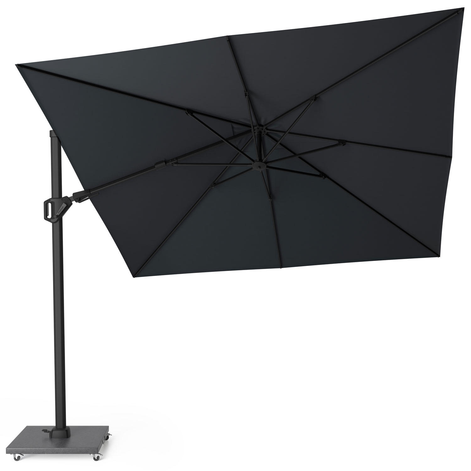 AMPELSCHIRM quadratisch 3 x 3 m Challenger T² Premium 360° kippbar schwarz - Schwarz, Metall (300/300cm) - Platinum