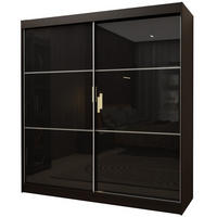ŠATNÍ SKŘÍŇ S POSUVNÝMI DVEŘMI VITALE, 200/216/61 cm 2dveřová, černá - černá, kompozitní dřevo (200/216/61cm) - MASSENO