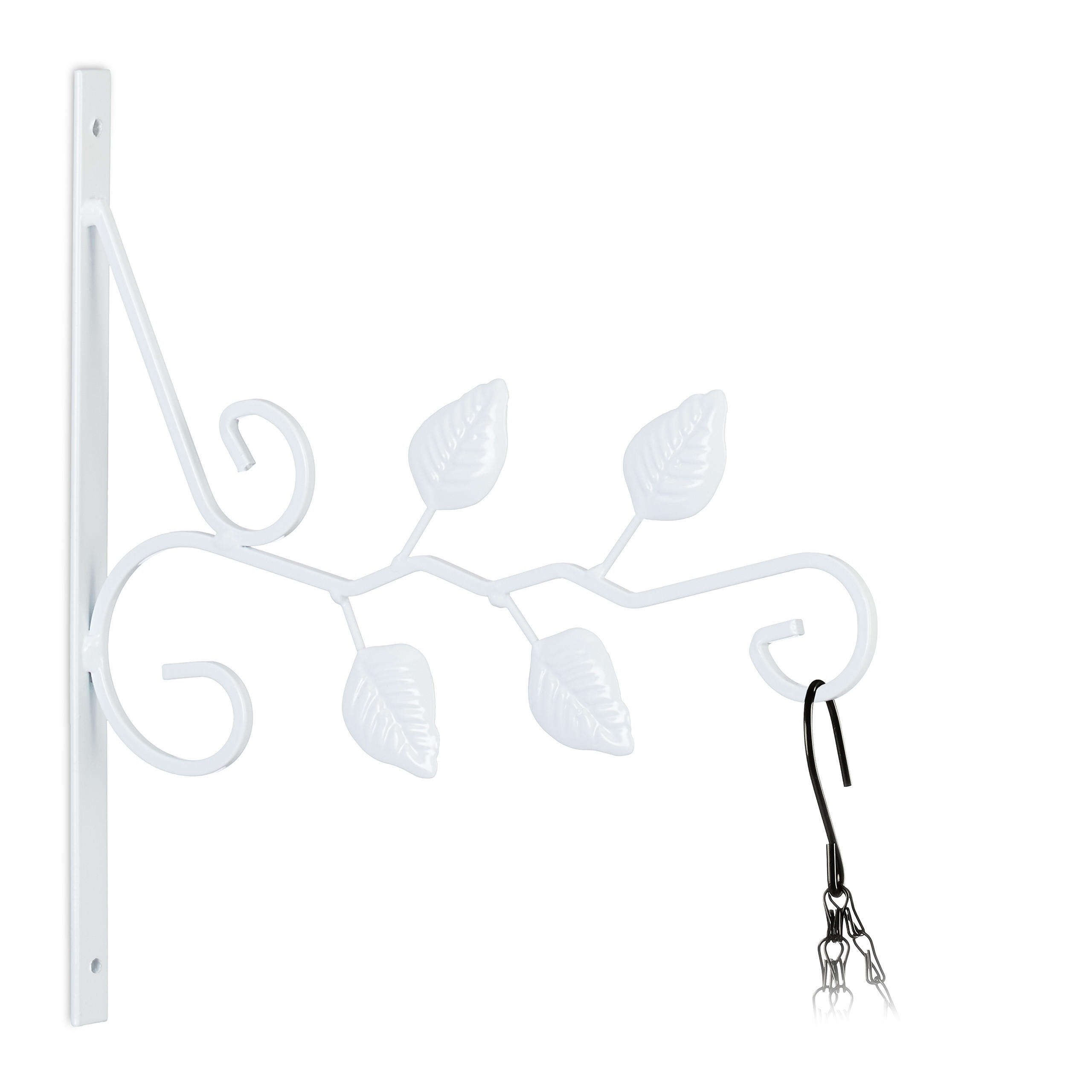 BLUMENAMPELHALTERUNG - Weiß, Metall (29.5/30/2cm) - Relaxdays