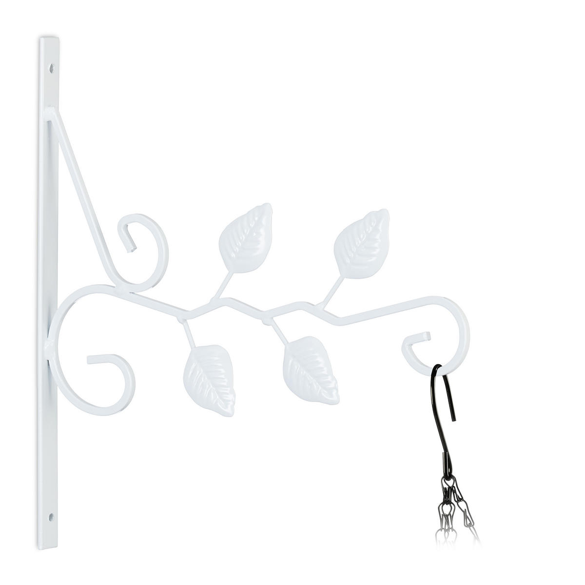 BLUMENAMPELHALTERUNG - Weiß, Metall (29.5/30/2cm) - Relaxdays