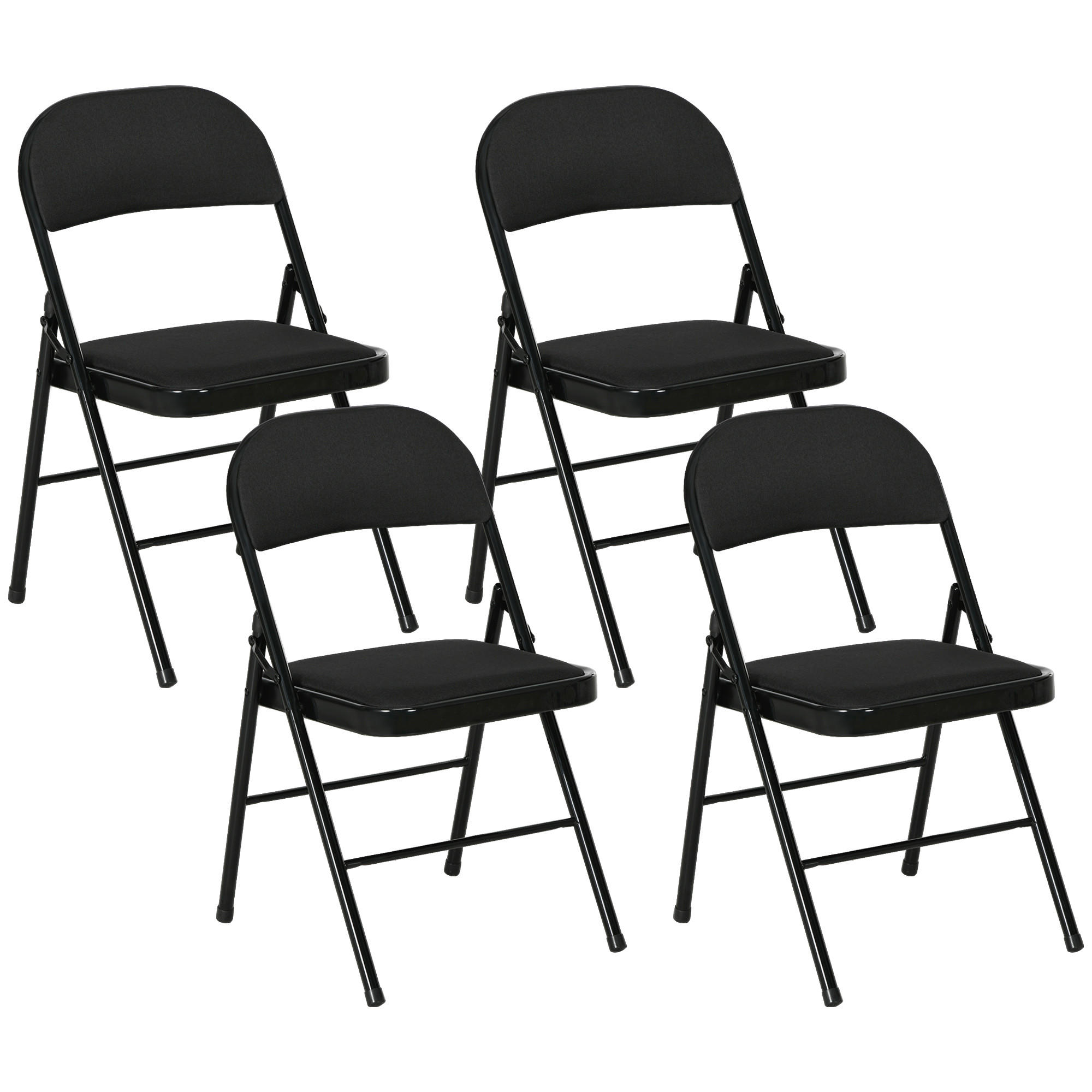 KLAPPSESSEL Schwarz 4 Stück - Schwarz, Metall (45/78/46cm) - GiPP