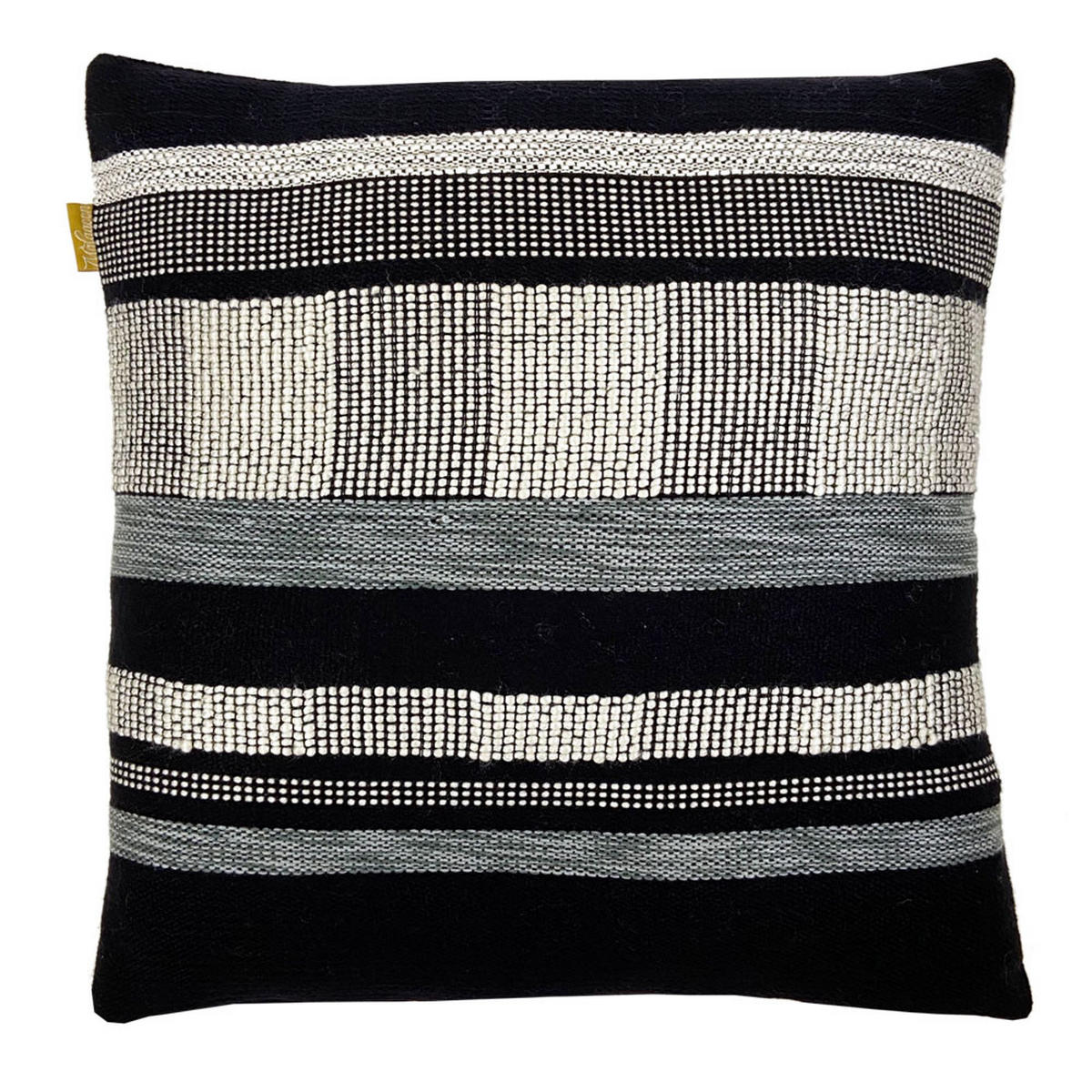 DEKOKISSEN schwarzer Textur 50x50 - Schwarz, Textil (50/50/12cm) - Malagoon