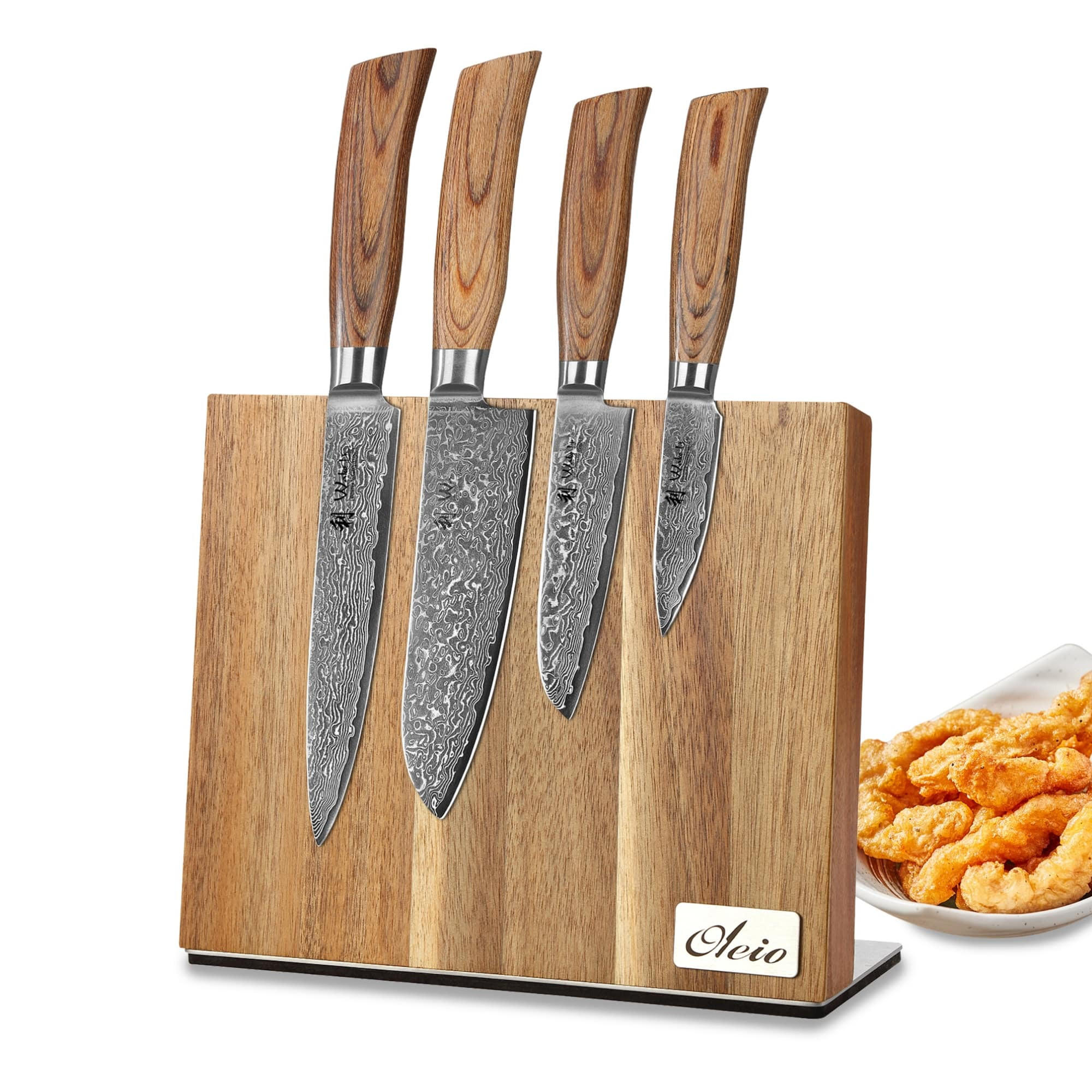 MESSERSET 4-TEILIG 8–17 cm - Braun, Holz/Metall - Wakoli