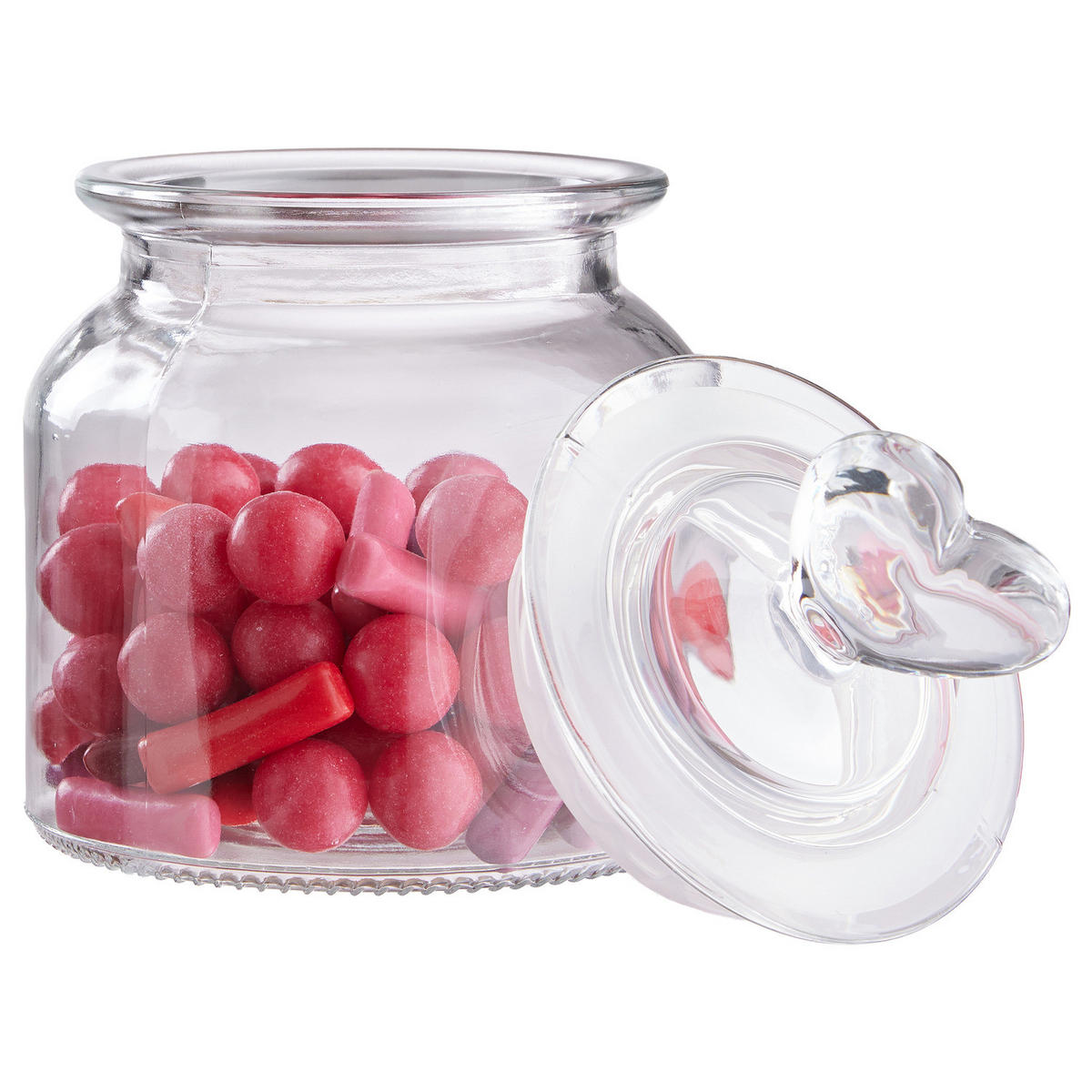 AUFBEWAHRUNGSGLAS (4er-Set) Sweet Hearts mit Herzen - Transparent, Glas/Kunststoff (10/15/10cm) - Butlers