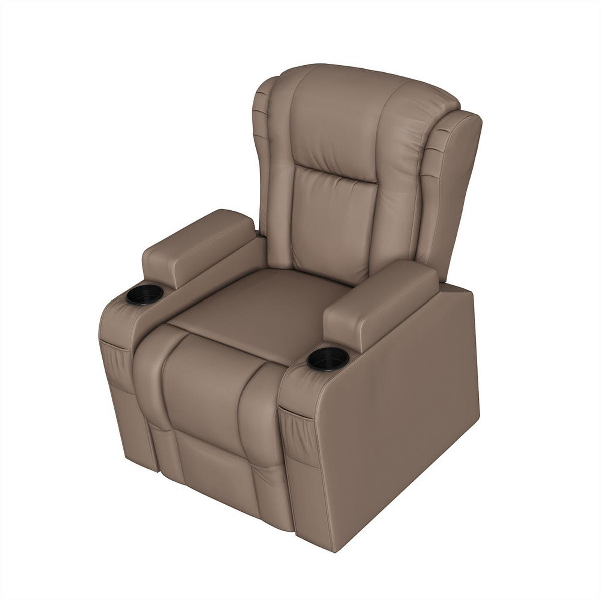 MASSAGESESSEL mit Aufstehhilfe - 8-Punkt-Massage und Heizfunktion - USB-Ladeanschluss - Braun - Braun, Textil (102/105/93cm) - DELFA