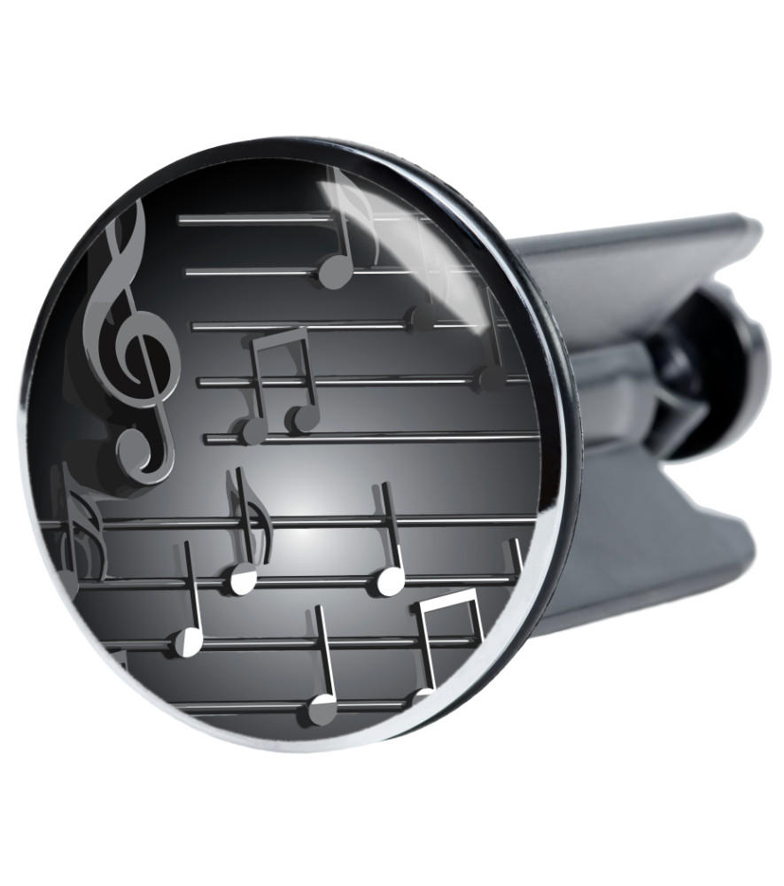 WASCHBECKENSTÖPSEL Musical Notes - Grau, Kunststoff/Metall (4/7/7cm) - Sanilo