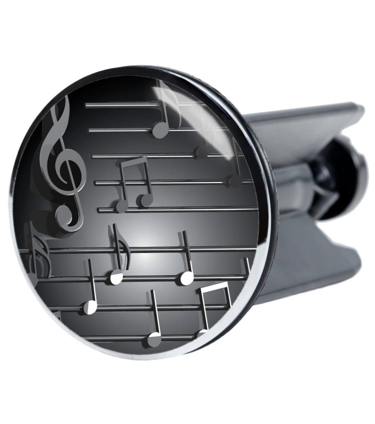 WASCHBECKENSTÖPSEL Musical Notes - Grau, Kunststoff/Metall (4/7/7cm) - Sanilo