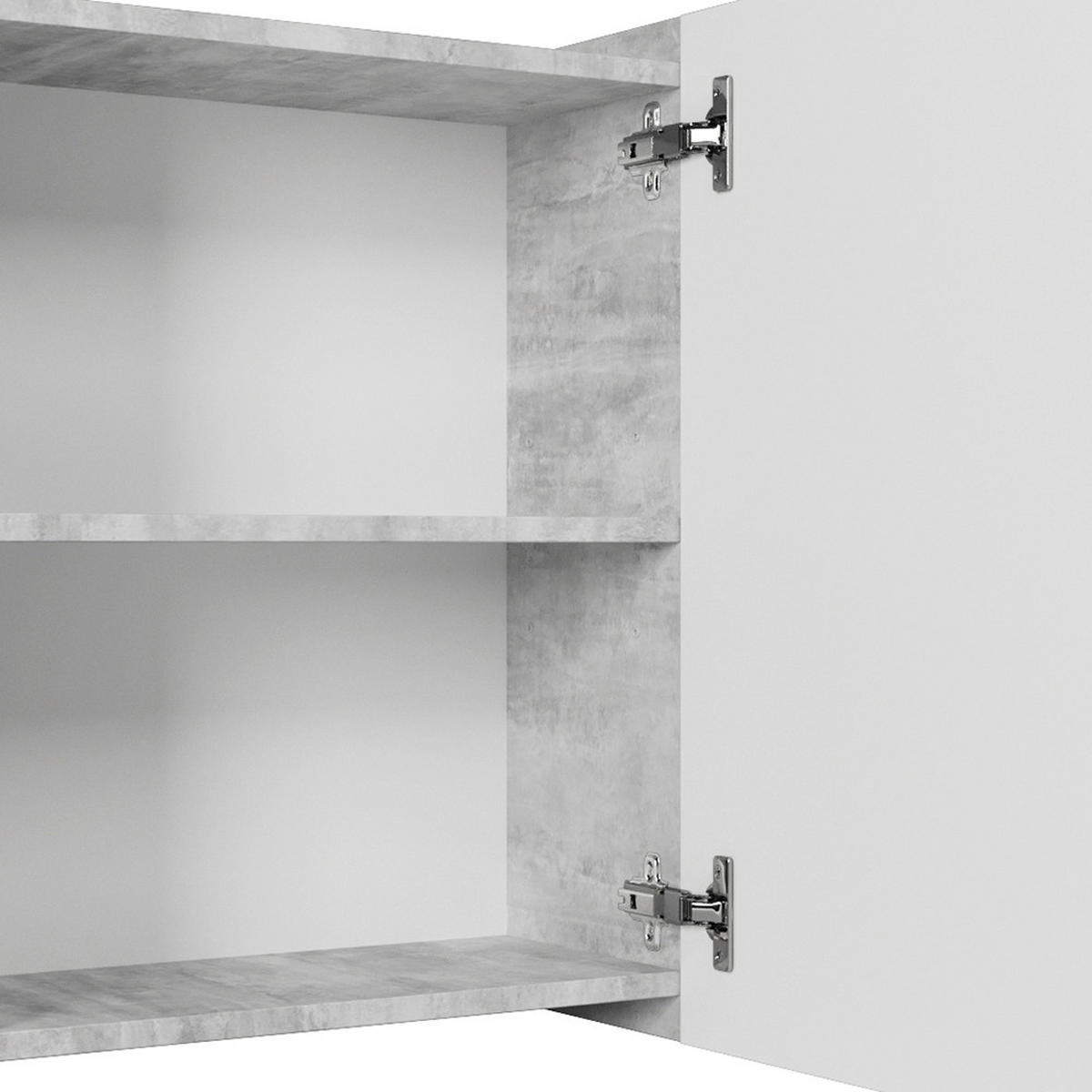 BADSPIEGELSCHRANK Fynn Beton 62 x 64 cm - Schieferfarben/Grau, Holzwerkstoff (62/64/20.8cm) - Vicco