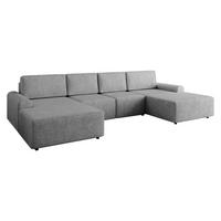 WOHNLANDSCHAFT Bella XL - Hellgrau/Schwarz, Holz/Kunststoff (338/85/168cm) - MIRJAN24