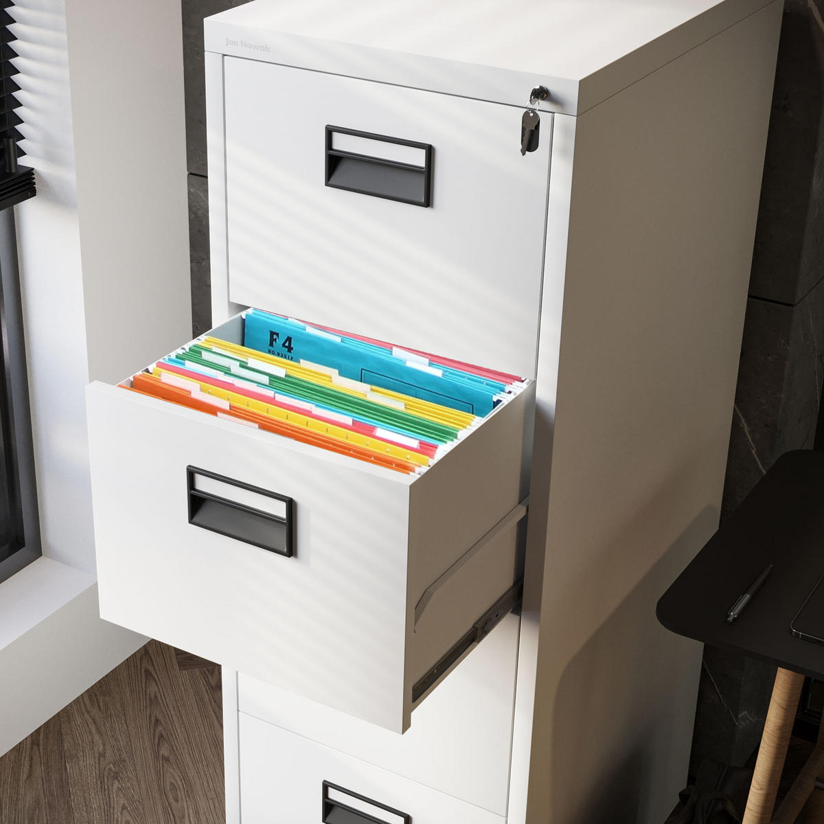AKTENSCHRANK SARA V4 - Weiß, Metall (46/132/62cm) - Jan Nowak