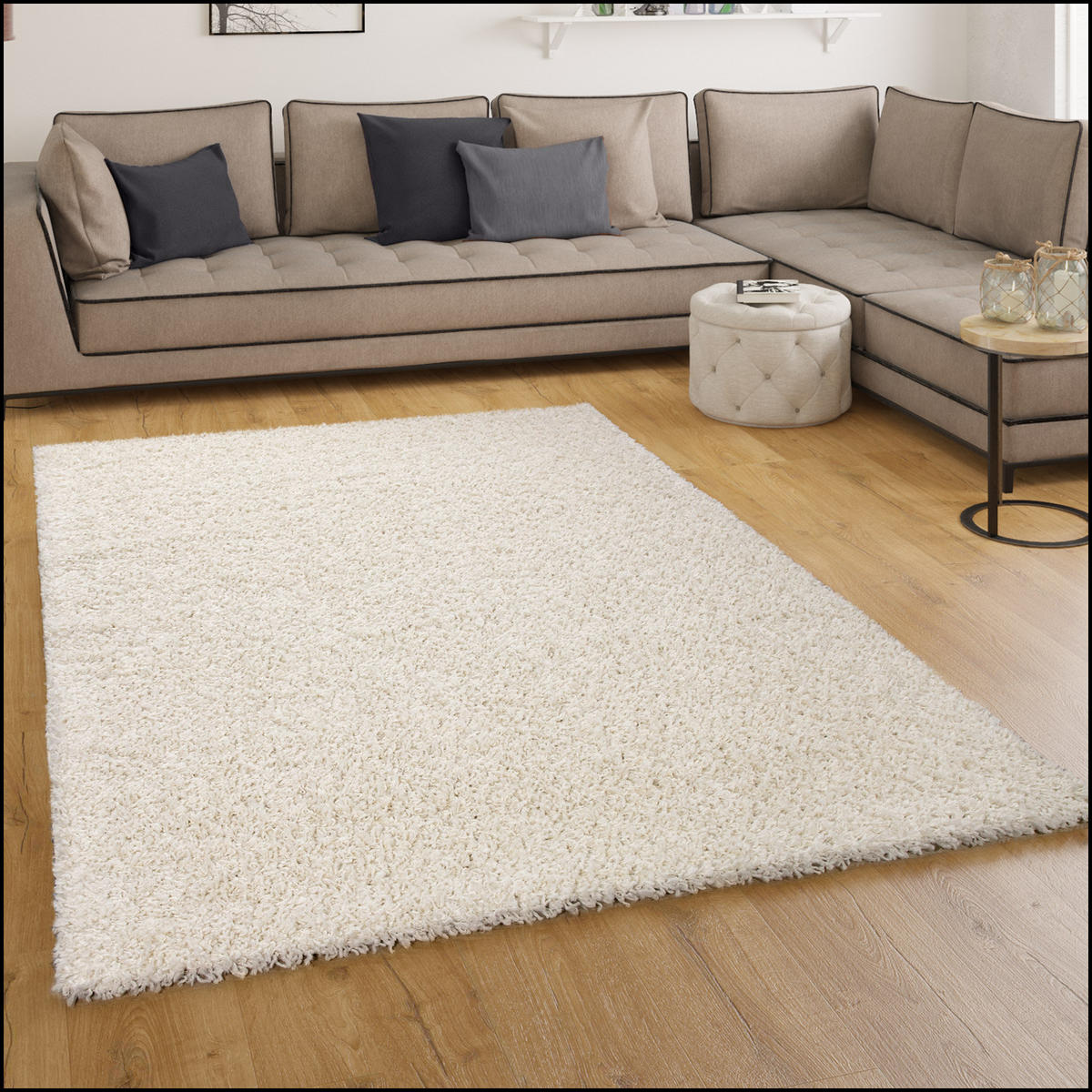 HOCHFLORTEPPICH 80/150 cm Sky 250 - Creme, Textil (80/150cm) - Paco Home