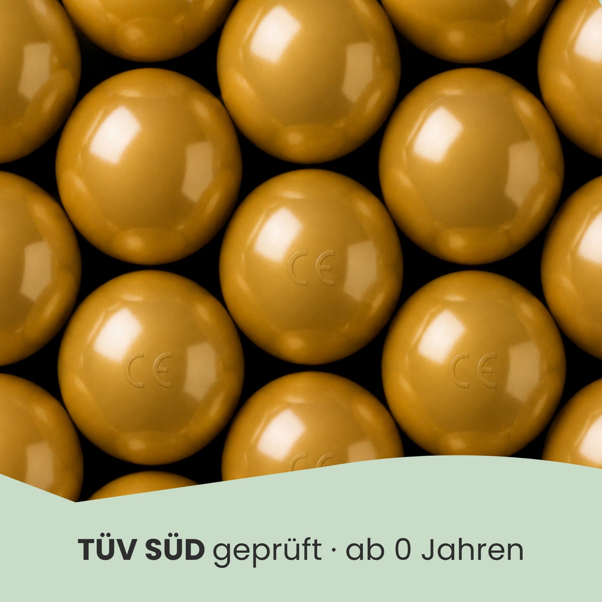 BÄLLEBAD-BÄLLE 50 Stück, Goldfarben, 5.5 cm - Goldfarben, Kunststoff (5.5/5.5/5.5cm) - Littletom