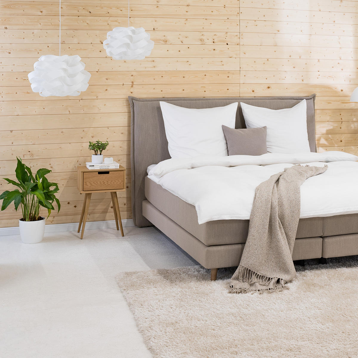 NACHTTISCH - Eiche teilmassiv - Eichefarben, Holzwerkstoff (40/61/30cm) - home24