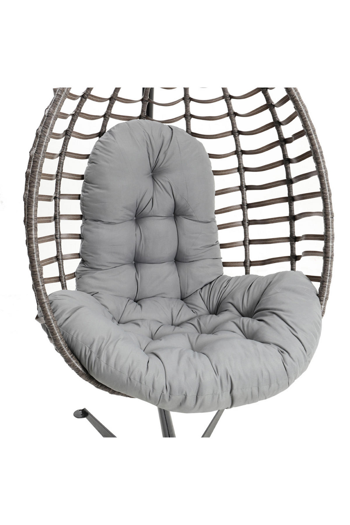 HÄNGESESSEL-KISSEN aus Polyester Baumwolle in Schwarz mit dicker Polsterung 95 * 55 cm - Grau, Textil (55/95cm) - Livingandhome