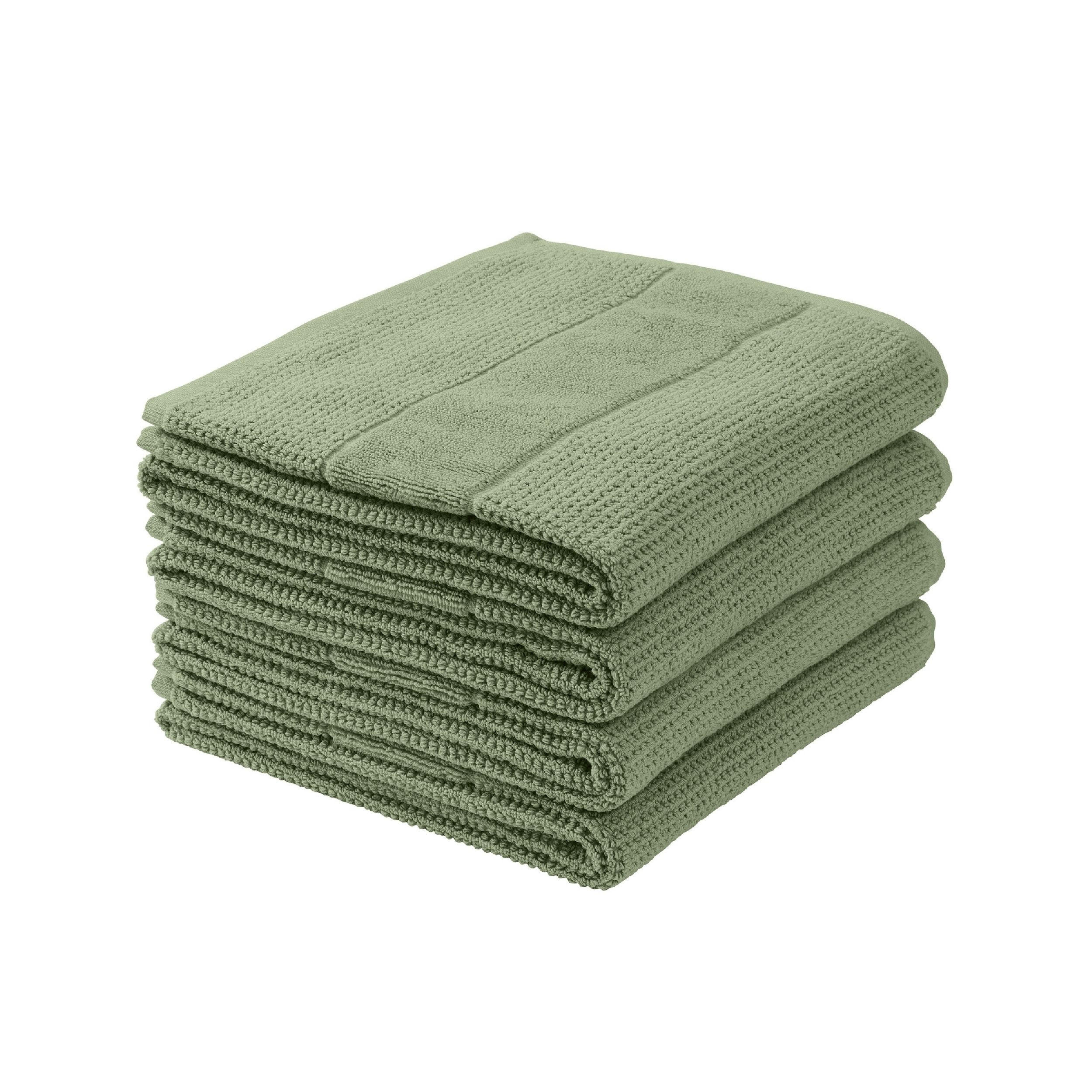 HANDTUCHSET Turin - 4-teilig - 50x100 cm - Grün - Grün, Textil (50/100cm) - SCHIESSER