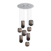 GALERIELEUCHTE Velo 8-flammig Rauch Ø 18/20/25cm - Anthrazit/Weiß, Glas (25/25/27cm) - s.luce