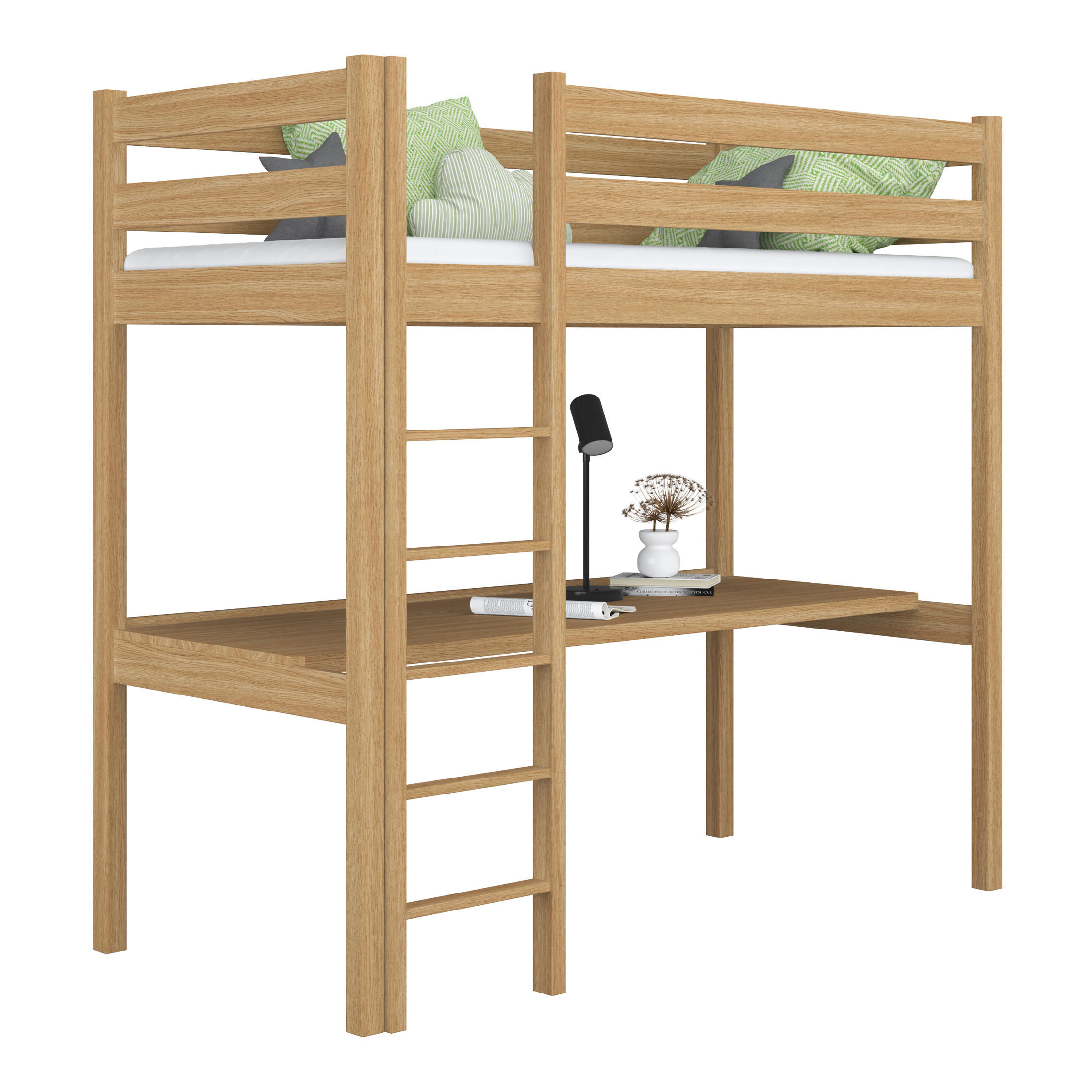 N-Wood Hochbett Eiche Artisan 80x180 cm