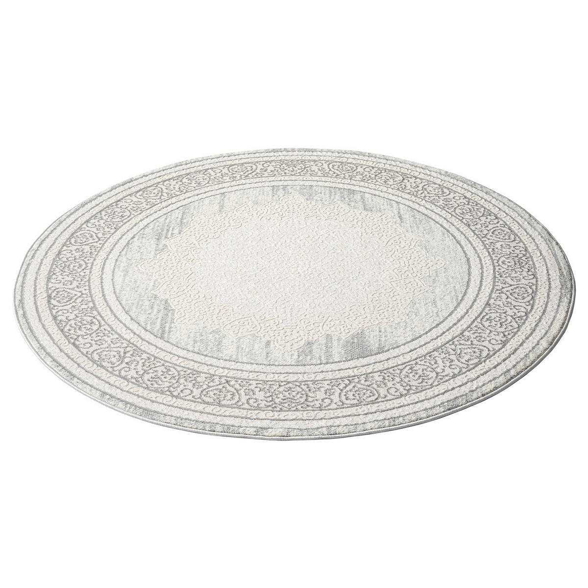 KURZFLOR-TEPPICH Antik 209 Grau 160 cm Rund - Grau, Textil (160/160cm) - carpet city