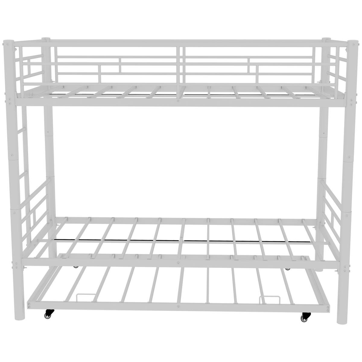 KINDERBETT Weiß Liegefläche 90/190 cm, Etagenbett, Sicherheitsgeländer - Weiß, Metall (90/190cm) - PANGIVO