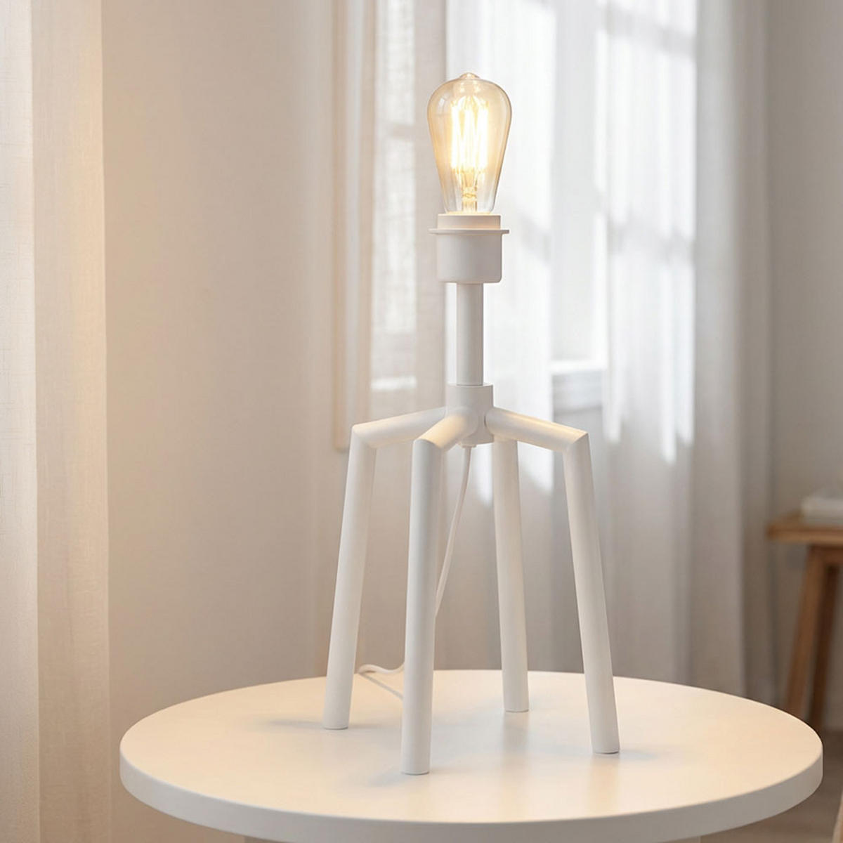 TISCHLEUCHTE Weiß ohne Schirm - Weiß, Metall (20/20/39cm) - Globo Lighting