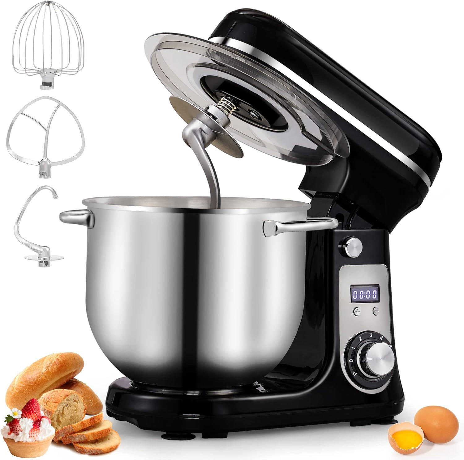 KÜCHENMASCHINE 6-Gang Schwarz - Schwarz, Metall (35.1/31.2/28.5cm) - Kaket