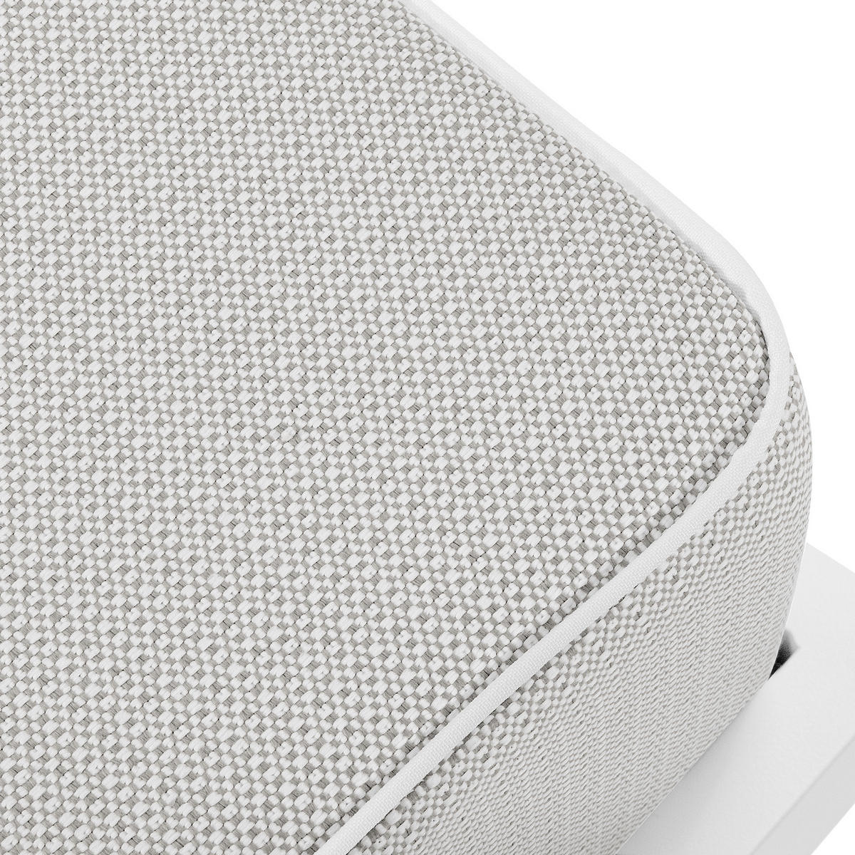 GARTENLOUNGE-HOCKER TRIGLO auf Metallfüßen, Modern, Weiß - Dunkelgrau/Weiß, Textil/Metall (69/44/54cm) - KONSIMO®