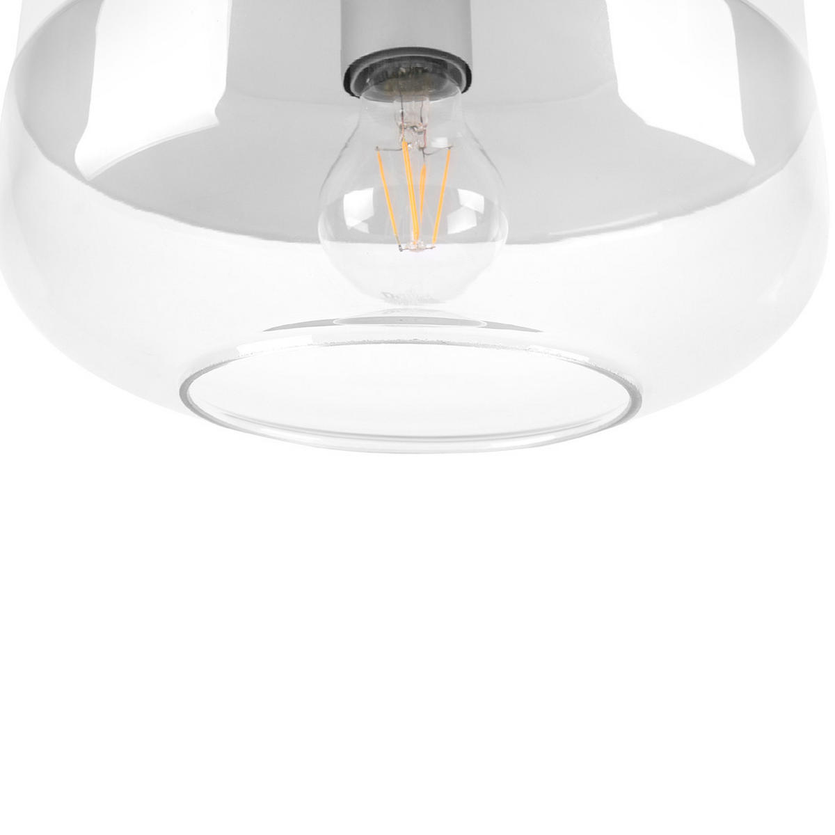 HÄNGELEUCHTE Murray 25/25/117 cm - Weiß, Glas (25/25/117cm) - Beliani