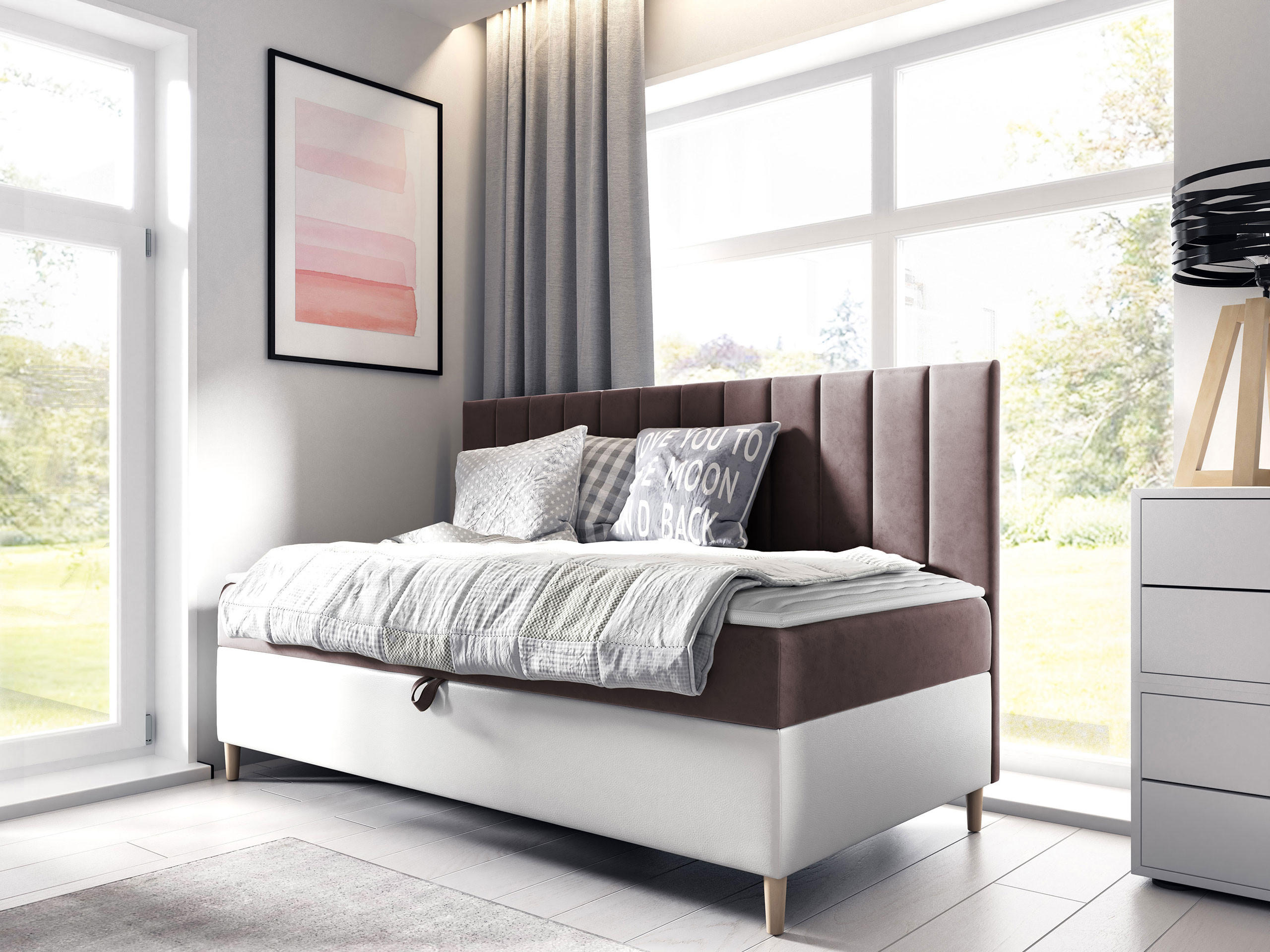 BOXBETT Maja Junior 2 - Weiß/Rosa, Holz (80/200cm) - MIRJAN24