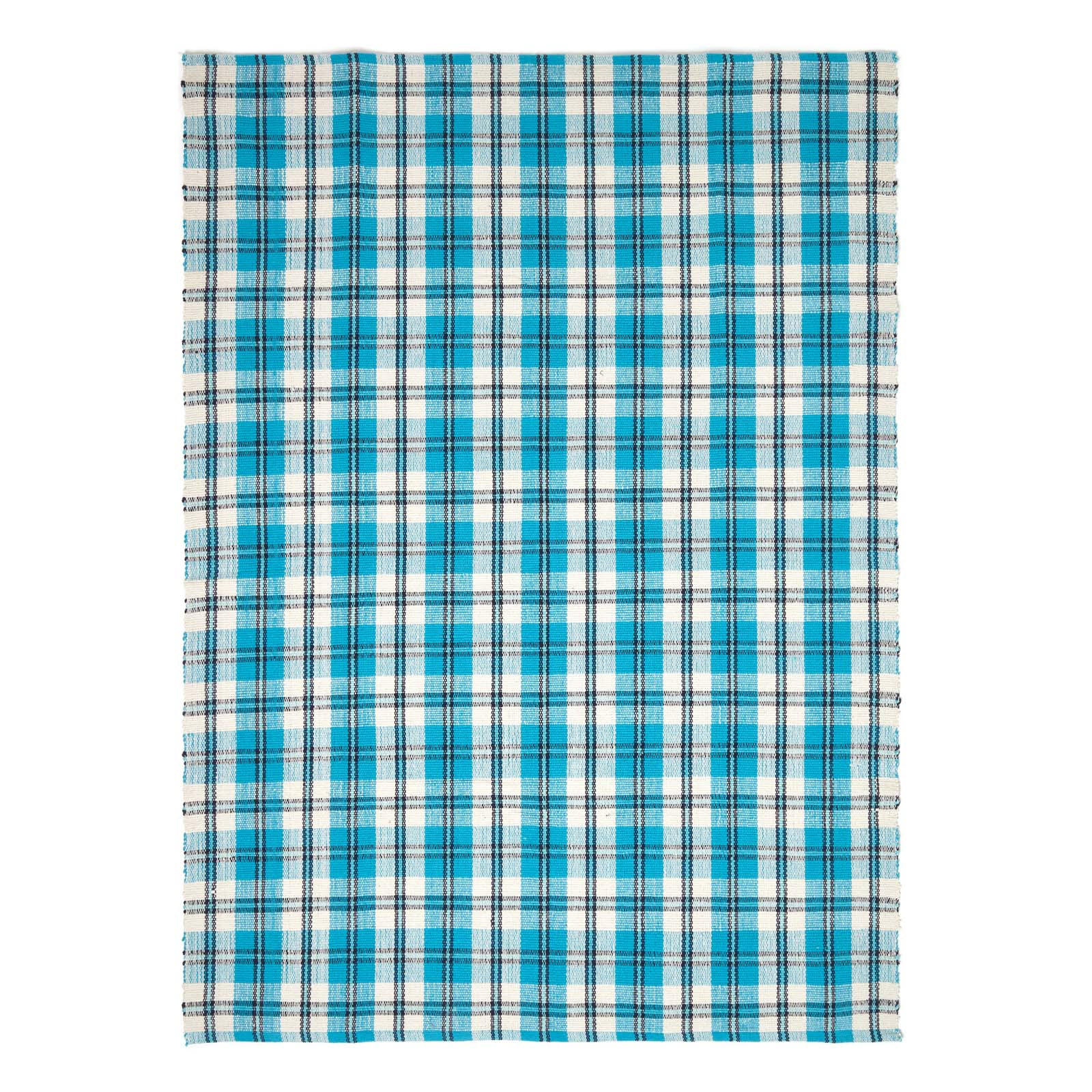 HANDWEBTEPPICH Irvine, Baumwolle kariert 150/240 cm - Blau, Textil (150/240cm) - Homescapes