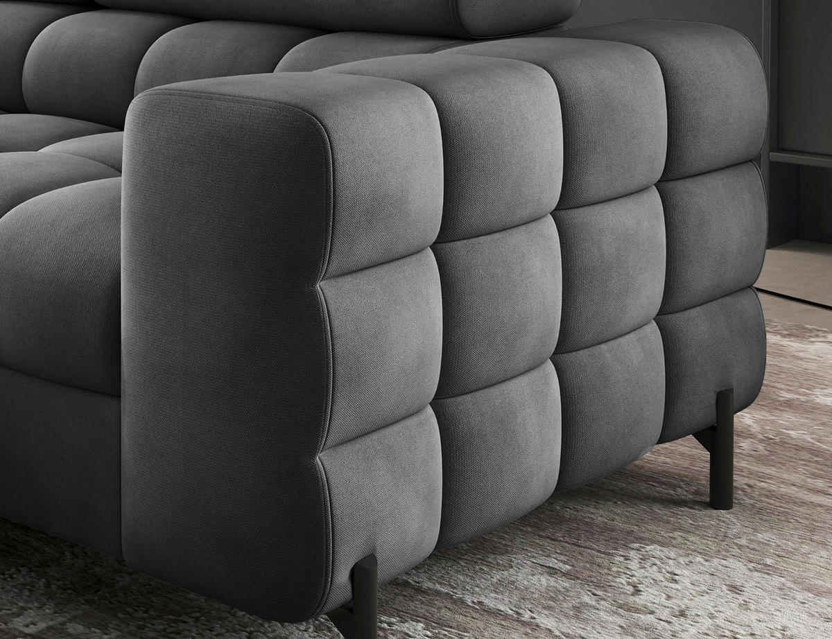 ECKSOFA FERUCCE L-Form – Polsterecke mit Schlaffunktion, Bettkasten & verstellbaren Kopfstützen 276 cm - Anthrazit, Kunststoff (276/200cm)