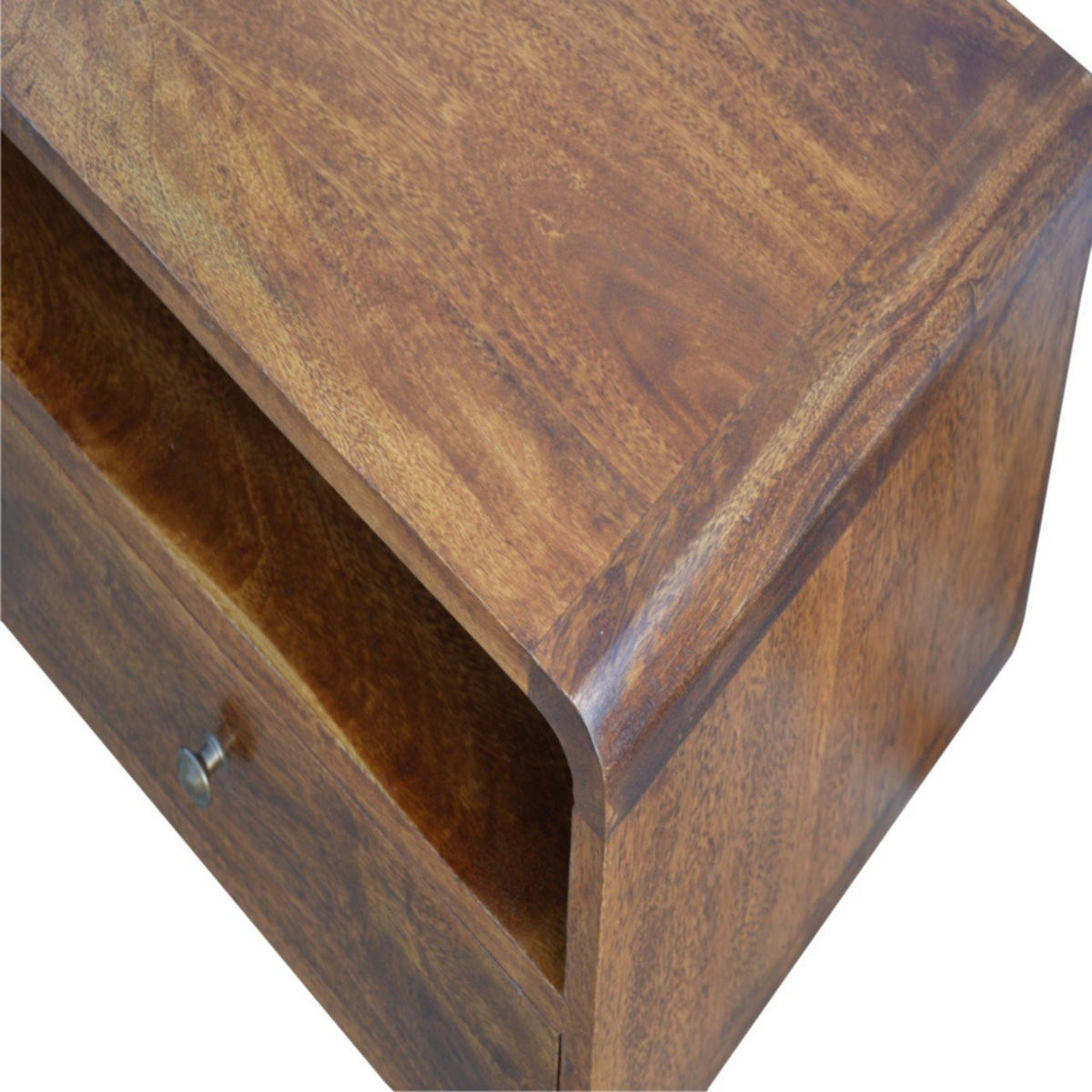 UKRIVLJENA KONZOLNA MIZA v kostanjevem zaključku - rjava, les (90/35/47cm) - Artisan Furniture