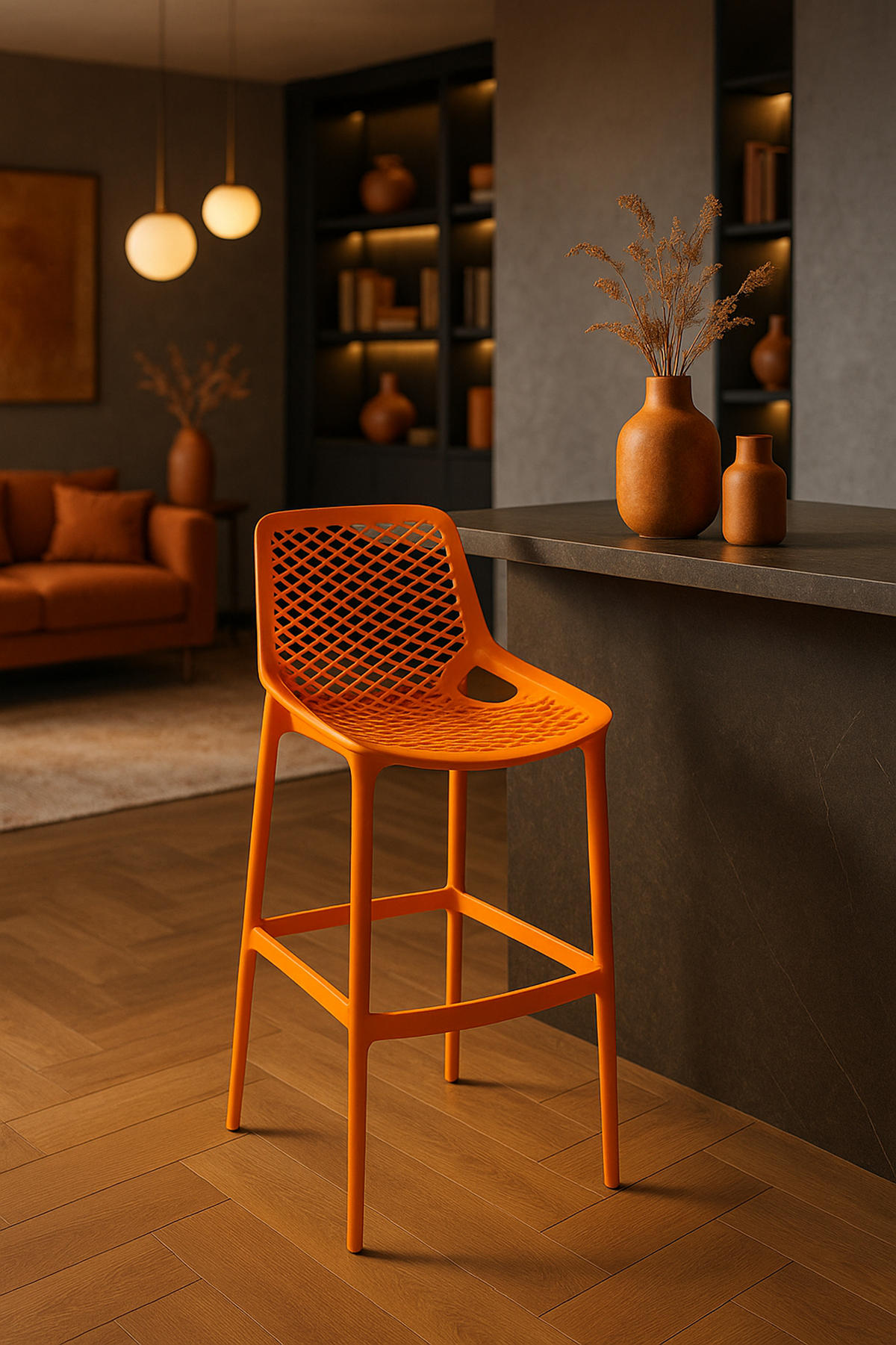 BARHOCKER 2er Set Aero orange - Orange, Kunststoff (45/105/53cm) - TPFLiving