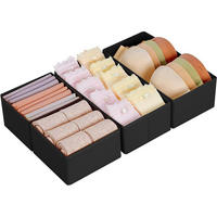 SCHUBLADEN Organizer 4-teiliges Set, faltbar - Multicolor, Textil (15/9/30cm)