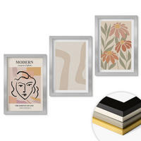 WANDBILDER 3er Set - 20x30 cm Silberner Rahmen - Moderne abstrakte Frau - Silberfarben, Kunststoff (20/30cm) - ArtPrintCave
