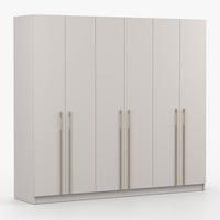 DREHTÜRENSCHRANK ROSA 6D 230/210/57 cm 6-türig Kaschmir - Kaschmir/Goldfarben, Holzwerkstoff/Metall (230/57/210cm) - imoebel24