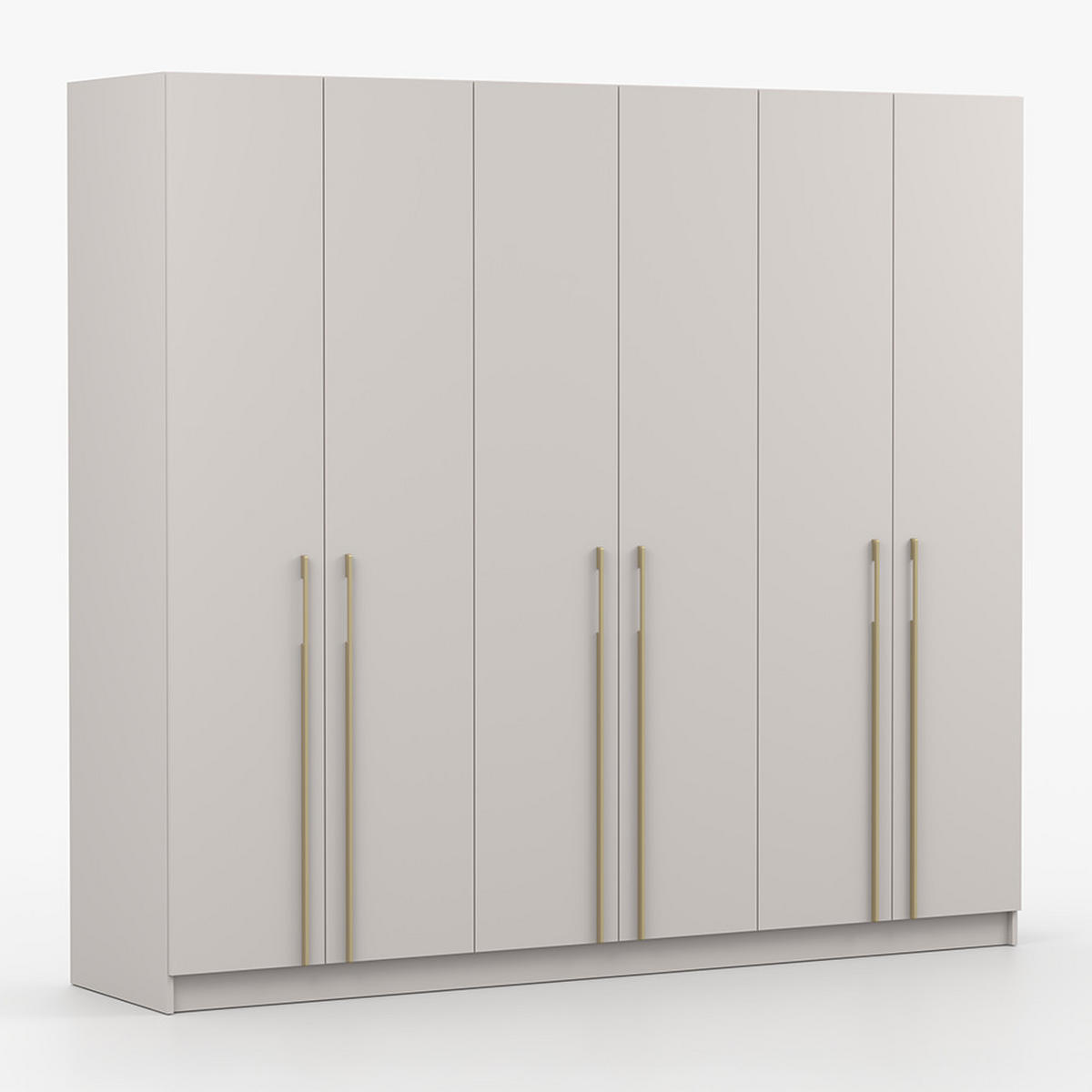 DREHTÜRENSCHRANK ROSA 6D 230/210/57 cm 6-türig Kaschmir - Kaschmir/Goldfarben, Holzwerkstoff/Metall (230/57/210cm) - imoebel24