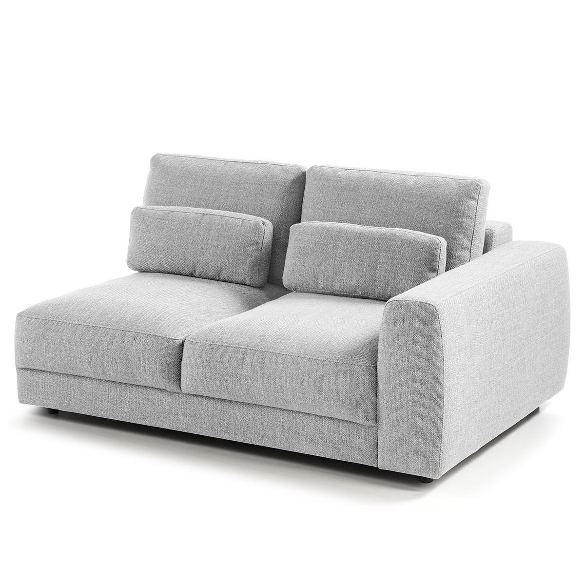 2-SITZER MODULSOFA - Hellgrau, Textil (158/80/117cm) - home24
