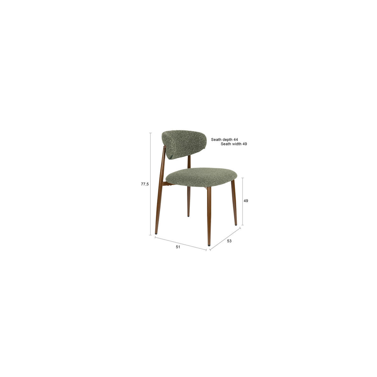 ESSZIMMERSTUHL Noor Grun - 2 er Set - Grün, Kunststoff (51/77.5/53cm) - Housecraft Living