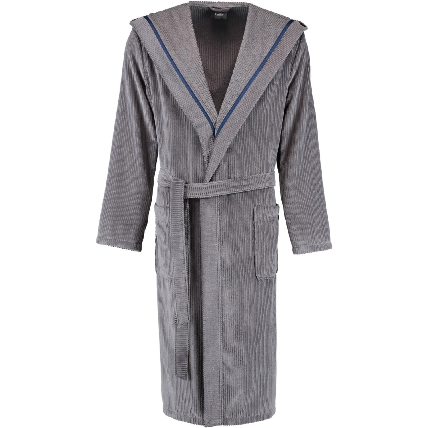BADEMANTEL HERREN KAPUZE HOCH-TIEF-VELOURS 5703 STEIN - 763 - Grau, Textil (Snull) - Cawoe