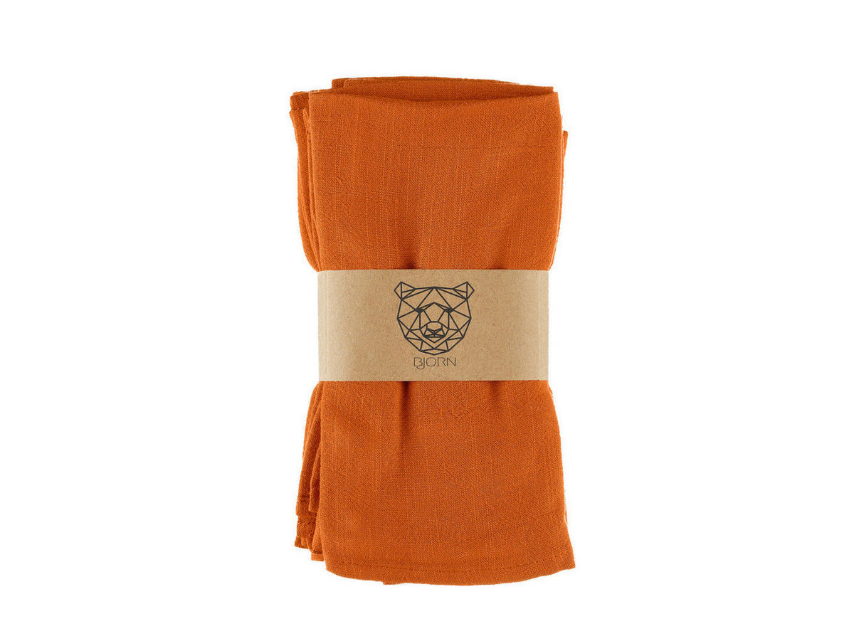 TISCHSERVIETTE - 6er-Set - Leinen und Baumwolle in Orange - Orange, Textil (40/40cm) - Björn