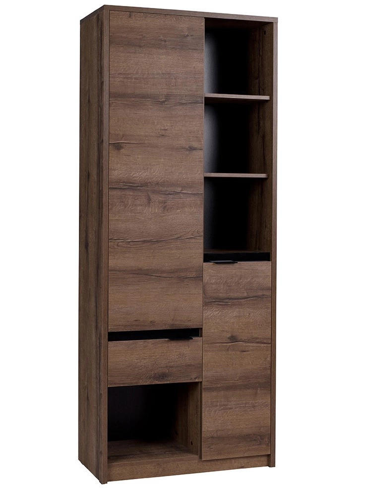 BÜCHERREGAL Martin 80x200 - Schwarz Hochglanz/Schwarz, Holzwerkstoff/Metall (80/200/40cm) - Ravio