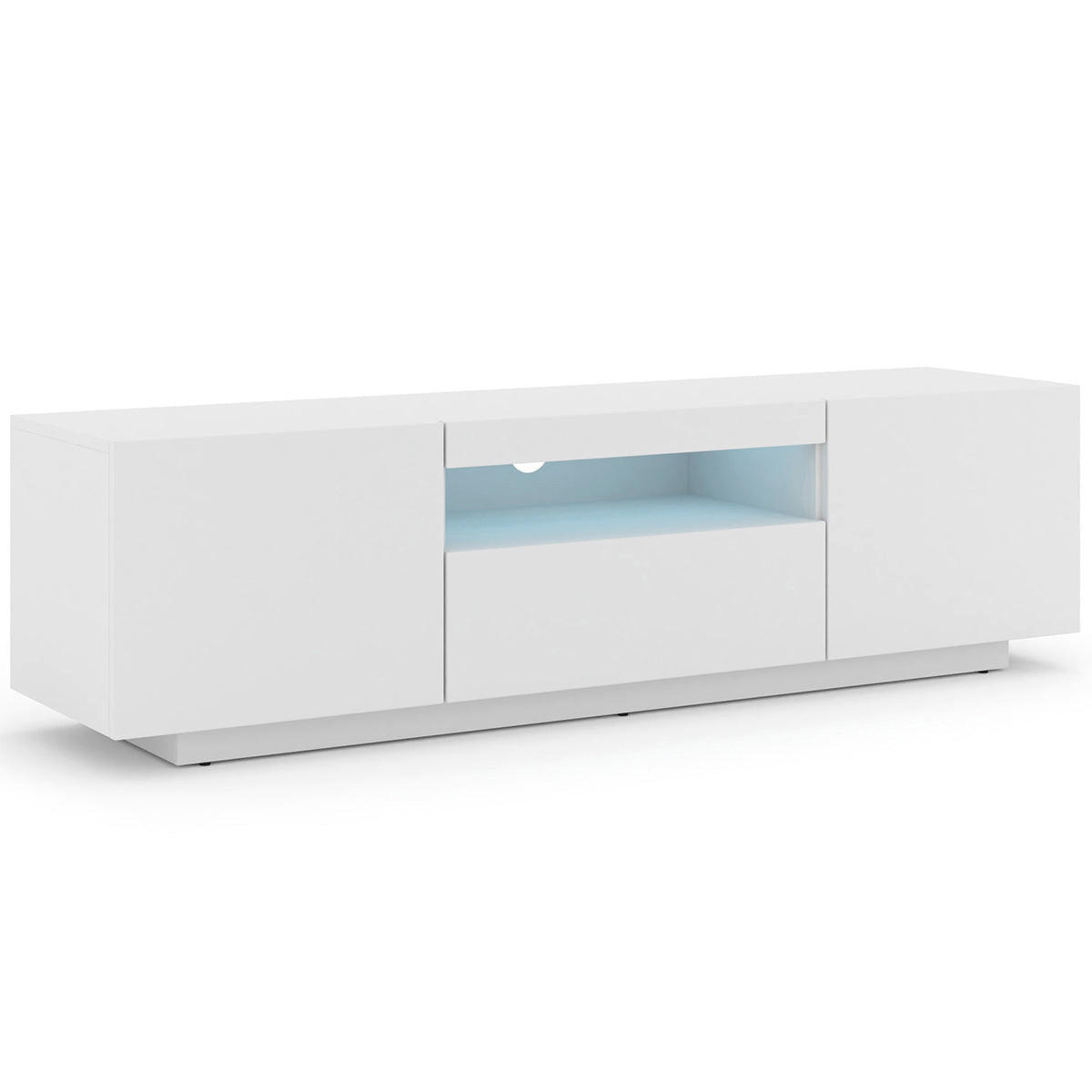 TV STOLÍK Aurus Biela - biela, kompozitné drevo (150/36/37cm) - Petits-meubles