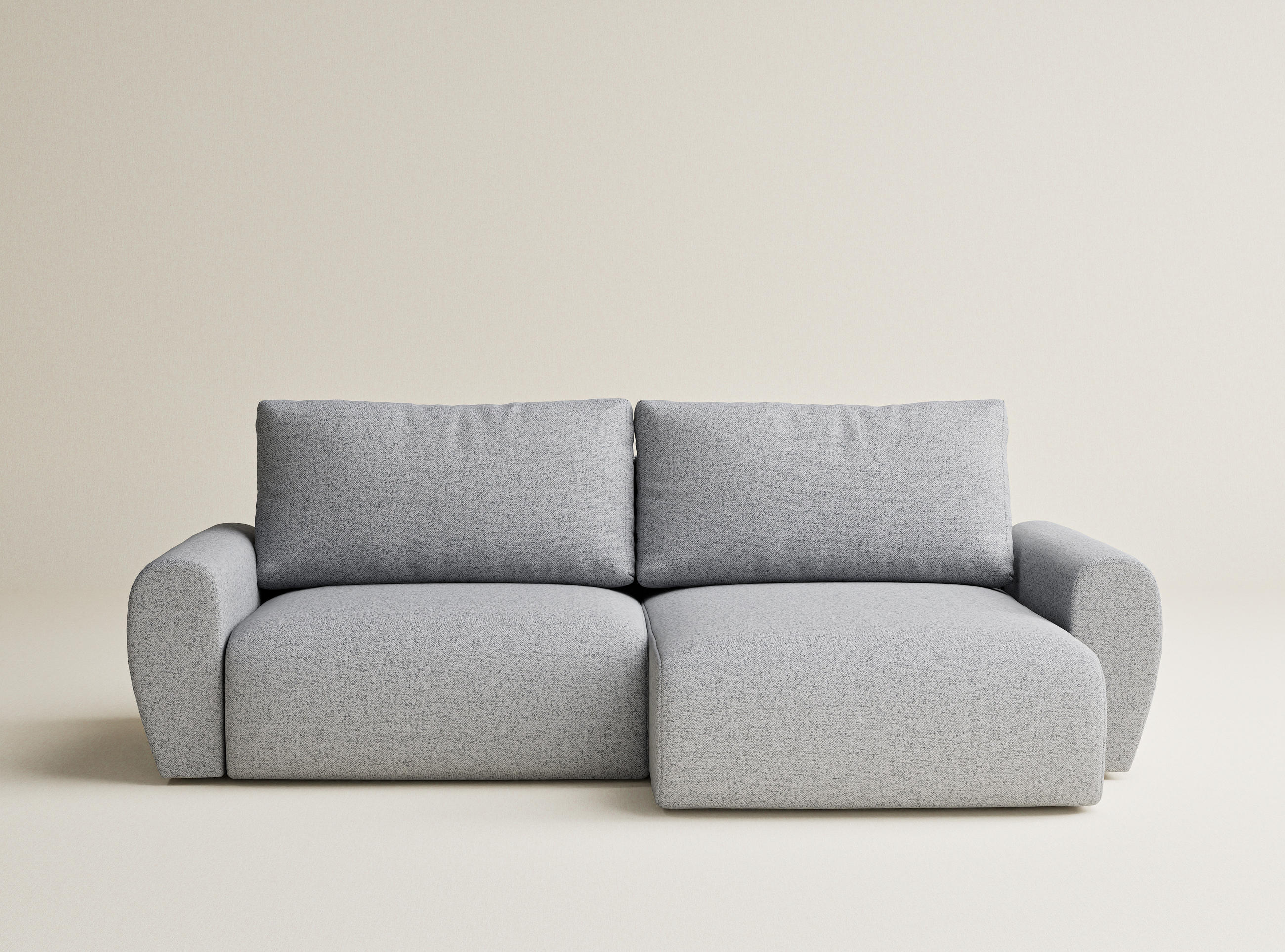 ECKSOFA MIT SCHLAFFUNKTION Numba Hellgrau Webstoff - Hellgrau/Schwarz, Holz/Holzwerkstoff (253/153cm) - Maison de Reve