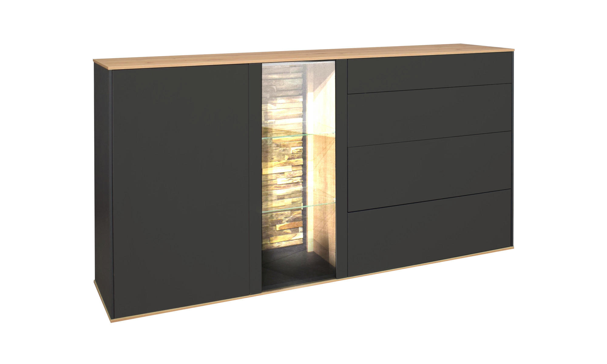 XXXLutz Sideboard Grau 42x105x169 cm