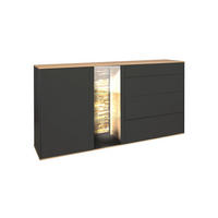 SIDEBOARD Faro Anthrazit und Asteiche 169cm Breite - Grau, Holzwerkstoff (42/105/169cm)
