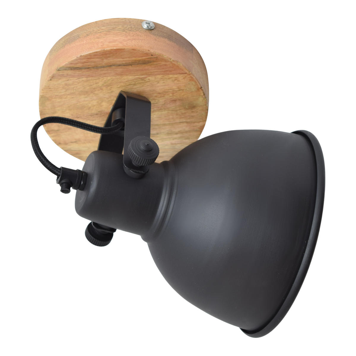 DECKENSTRAHLER Woody Schwarz - Schwarz, Metall (20/21/20cm) - Urban Interiors
