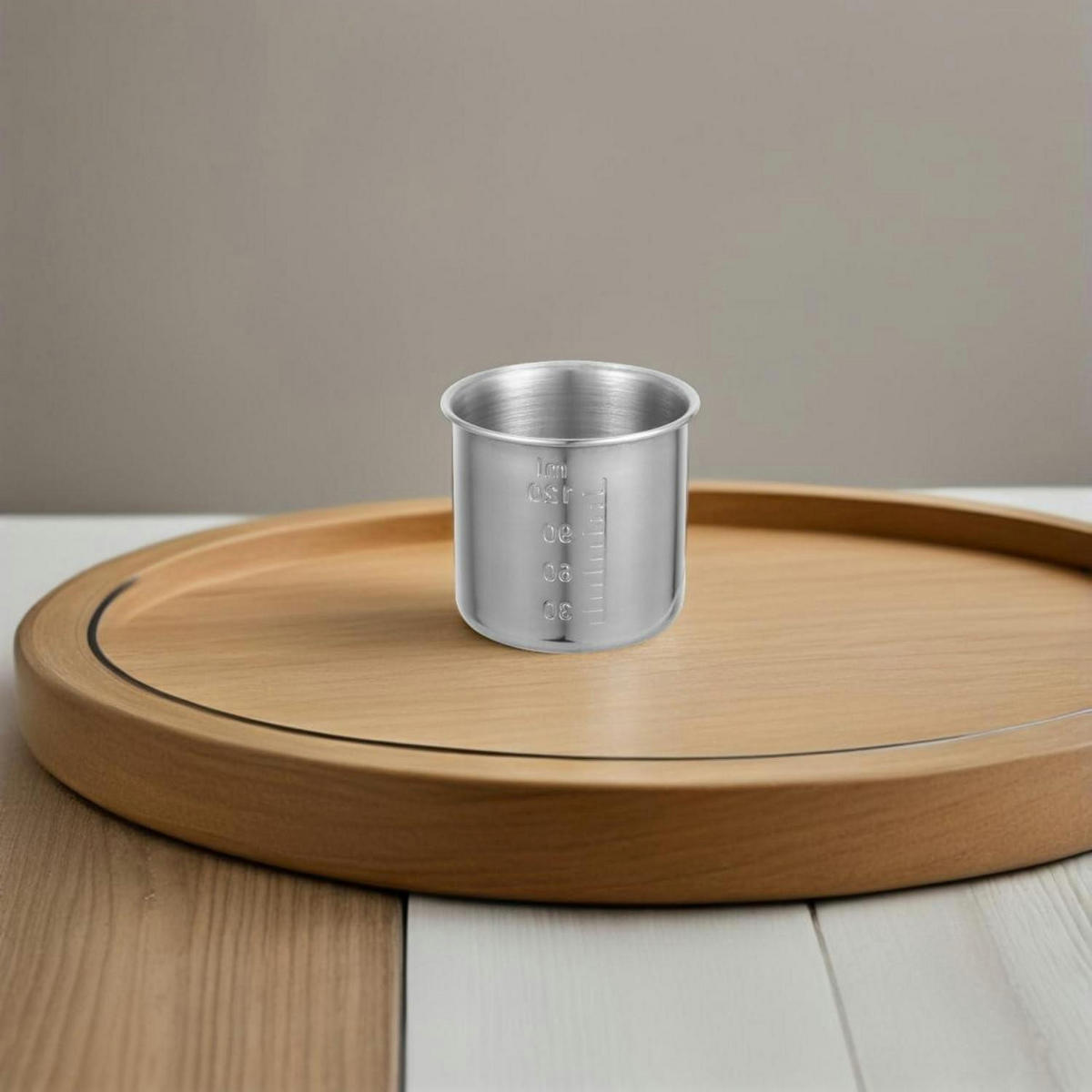 MESSBECHER Edelstahl 2-teiliges Set - Silberfarben, Metall (0.12L)