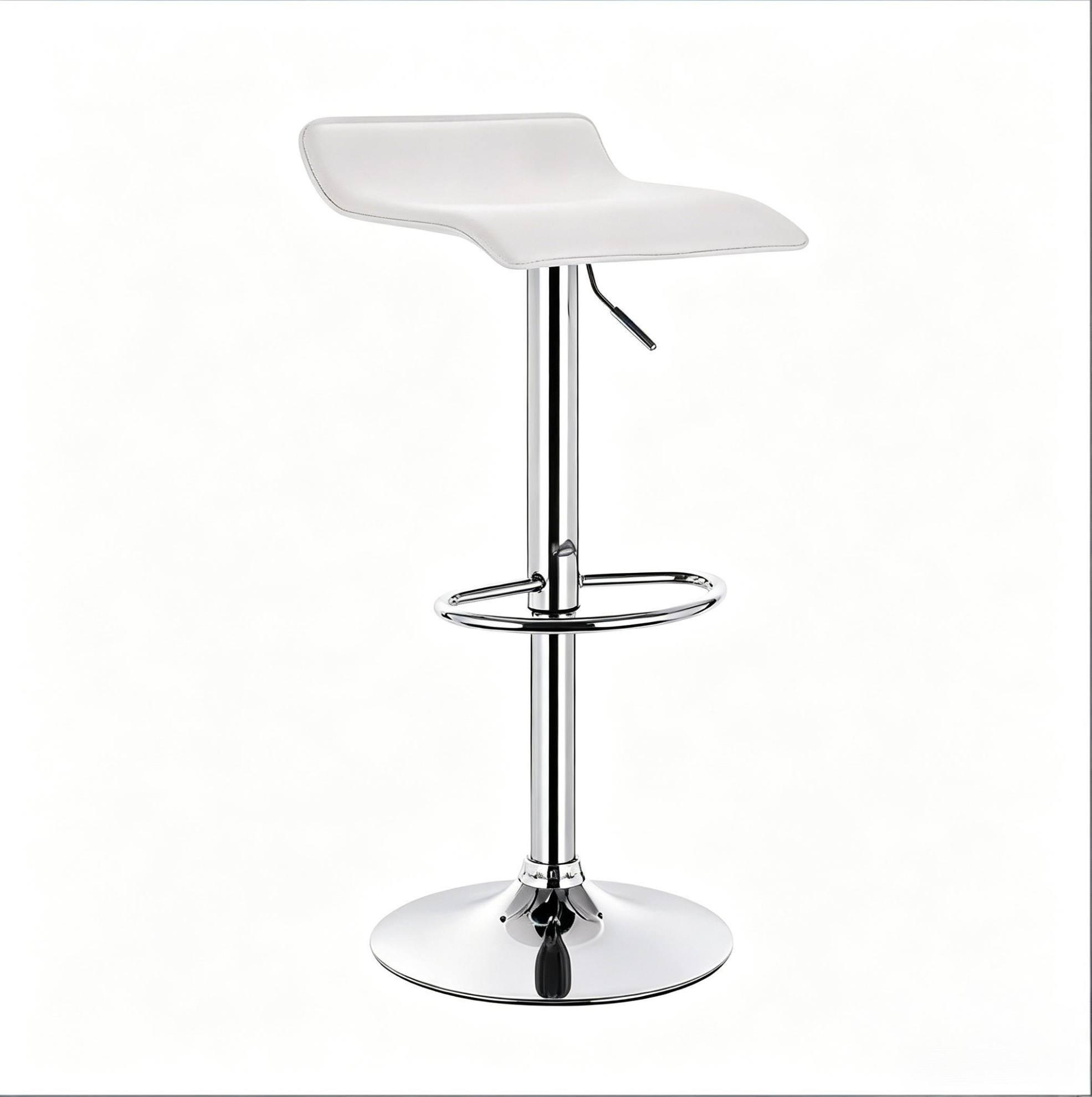 BARHOCKER höhenverstellbar drehbar 62-84 cm Kunstleder Weiß - Weiß, Metall (39/84/38.5cm) - Meubliv