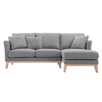 ECKSOFA Rechts Skandinavisch Hellgrau OSLO - Grau, Textil (130/192cm) - Miliboo